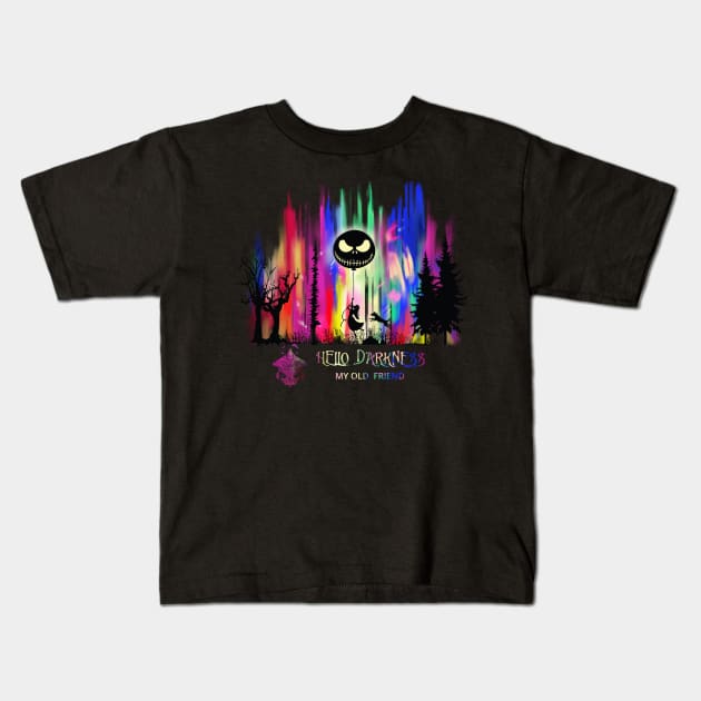 Hello Darkness My Old Friend v1 (Girl) Kids T-Shirt by Mystik Media LLC